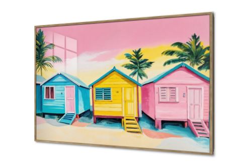 تابلوه حائط لأكواخ الشاطئ الملونة والنخيل الزاهي SA94364 كل التابلوهات المودرن, اشجار, اعمال و شركات, سحاب, سياحة و سفر, شاطئ البحر, مبانى و هندسة معمارية, نخيل, بحار و شواطئ و مراكب, اماكن و مدن و مباني, مناظر طبيعية اخضر - زيتى, ازرق - تركواز, اصفر, بينك – فوشيا, قوى و زاهى, متعدد الالوان دول البحر المتوسط, ديجيتال آرت, لوحات فنية, مودرن غرفة اطفال, غرفة الاستقبال, غرفة المعيشة, مكاتب – شركات - اعمال اجازة الصيف اكريليك, بالعرض, ببرواز, برواز خشبى, مستطيل