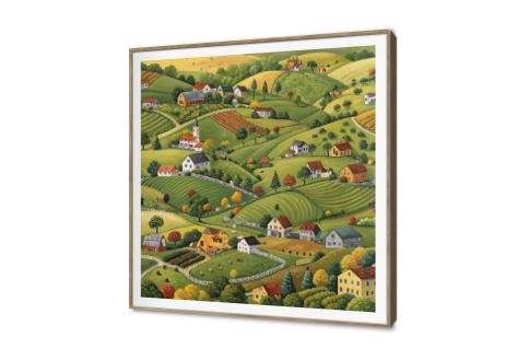 لوحات فنية لمنظر القرية الهادئة والتلال الخضراء SA94485 كل التابلوهات المودرن, اشجار, دول و مدن مشهورة, مزارع - حقول, اماكن و مدن و مباني, مناظر طبيعية اخضر - زيتى, اصفر, قوى و زاهى, متعدد الالوان بسيط و هادئ, عتيق - فينتاج, لوحات فنية, مودرن غرفة اطفال, غرفة المعيشة, مكاتب – شركات - اعمال فصل الربيع ببرواز, برواز SF9, برواز خشبى, مربع