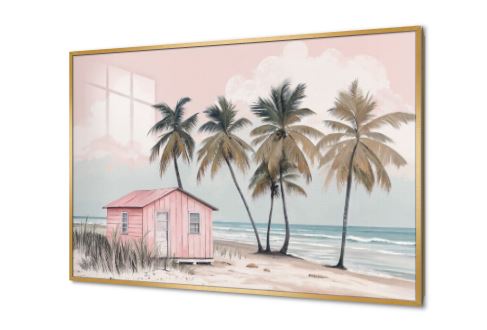 لوحات ديكور لكوخ الشاطئ الوردي وأشجار النخيل SA94318 كل التابلوهات المودرن, اعمال و شركات, سياحة و سفر, شاطئ البحر, مبانى و هندسة معمارية, نخيل, بحار و شواطئ و مراكب, مناظر طبيعية ابيض - اوف وايت, ازرق - تركواز, بينك – فوشيا, درجات الباستيل الوان مائية, بسيط و هادئ, لوحات فنية, مودرن غرفة الاستقبال, غرفة المعيشة, غرفة بنات, مدخل المنزل, مكاتب – شركات - اعمال اجازة الصيف اكريليك, بالعرض, ببرواز, برواز ذهبى, مستطيل