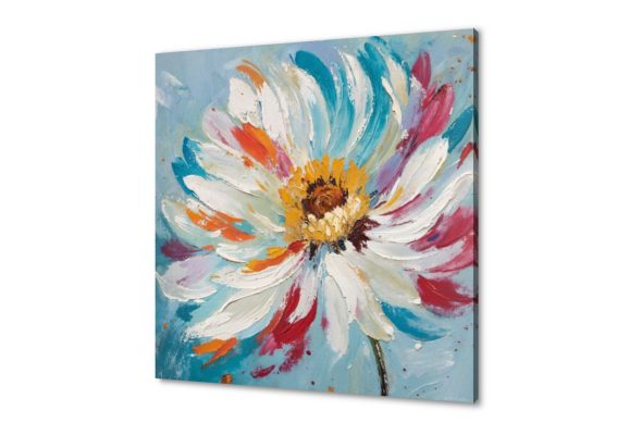 لوحة فنية لزهرة ملونة بأسلوب تجريدي مودرن SA95017 كل التابلوهات المودرن, تجريدي, طبيعه صامتة, ورود - زهور - نباتات ابيض - اوف وايت, ازرق - تركواز, قوى و زاهى, متعدد الالوان الوان زيتية - اكريليك, بوهو ستايل, لوحات فنية, مظهر بارز, مودرن غرفة الاستقبال, غرفة المعيشة, غرفة النوم, غرفة بنات, مدخل المنزل, مكاتب – شركات - اعمال فصل الربيع مربع