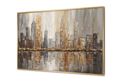 لوحات حائط مودرن لمدينة ليلية وانعكاسها الساحر SA94495 كل التابلوهات المودرن, اعمال و شركات, سياحة و سفر, لوحات مدن على البحر, تجريدي, اماكن و مدن و مباني الوان داكنة, بنى - بيج, رمادى, فضى – ذهبى الوان زيتية - اكريليك, مظهر بارز, مودرن غرفة الاستقبال, غرفة المعيشة, مدخل المنزل, مكاتب – شركات - اعمال فى الليل بالعرض, برواز SF9, برواز ذهبى, مستطيل