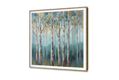 لوحة فنية لأشجار الغابة الذهبية الساحرة SA95084 كل التابلوهات المودرن, اشجار, غابات, مناظر طبيعية ازرق - تركواز, بنى - بيج, فضى – ذهبى الوان زيتية - اكريليك, بسيط و هادئ, لوحات فنية, مظهر بارز, مودرن غرفة الاستقبال, غرفة المعيشة, مدخل المنزل, مكاتب – شركات - اعمال فصل الخريف ببرواز, برواز SF9, برواز ذهبى, مربع