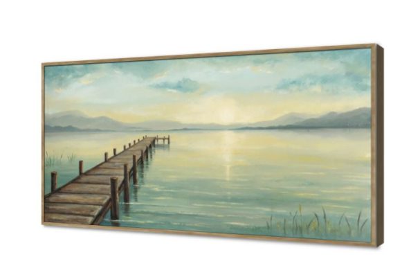 لوحات حائط مودرن لمنظر طبيعي للبحيرة والجسر SA94782 كل التابلوهات المودرن, شاطئ البحر, بحار و شواطئ و مراكب اخضر - زيتى, اصفر, بنى - بيج الوان زيتية - اكريليك, بسيط و هادئ, لوحات فنية, مودرن غرفة الاستقبال, غرفة المعيشة, مدخل المنزل, مكاتب – شركات - اعمال اجازة الصيف, شروق - غروب بالعرض, ببرواز, برواز خشبى, مستطيل