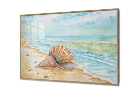 لوحات فنية لقوقعة على الشاطئ بألوان مائية SA94878 كل التابلوهات المودرن, امواج, تويليت - غسيل, شاطئ البحر, كائنات بحرية - اسماك, بحار و شواطئ و مراكب, حيوانات و طيور ابيض - اوف وايت, ازرق - تركواز, اصفر, برتقالى, درجات الباستيل الوان مائية, بسيط و هادئ, لوحات فنية, مودرن غرفة الاستقبال, غرفة المعيشة, غرفة النوم, غرفه الغسيل - التويليت, مكاتب – شركات - اعمال اجازة الصيف بالعرض, ببرواز, برواز ذهبى, مستطيل