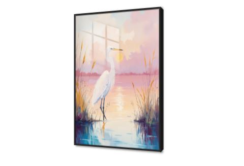 لوحة فنية لطائر مالك الحزين عند الغروب SA94359 كل التابلوهات المودرن, سحاب, طيور, حيوانات و طيور, مناظر طبيعية ابيض - اوف وايت, ازرق - تركواز, برتقالى, بينك – فوشيا, درجات الباستيل الوان زيتية - اكريليك, بسيط و هادئ, لوحات فنية, مودرن غرفة المعيشة, غرفة النوم, مدخل المنزل شروق - غروب اكريليك, بالطول, ببرواز, برواز اسود, مستطيل
