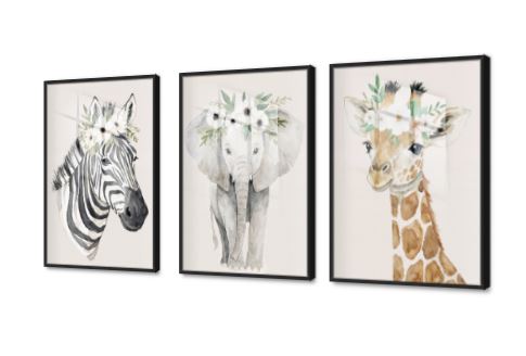 تابلوهات مودرن حيوانات لطيفة بأكاليل الزهور SA95050 كل التابلوهات المودرن, افيال, اوراق شجر - نباتات, زرافات, حيوانات و طيور, ورود - زهور - نباتات ابيض - اوف وايت, اسود, بنى - بيج, رمادى الستريشن - فيكتور, الوان مائية, بسيط و هادئ, ديجيتال آرت, لوحات فنية, مودرن غرفة اطفال, غرفة الاستقبال, غرفة المعيشة, غرفة النوم, غرفة بنات اكريليك, بالطول, ببرواز, برواز اسود, مستطيل