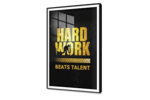 لوحات حائط تحفيزية، العمل الجاد يتفوق على الموهبة SA94105 كل التابلوهات المودرن, اعمال و شركات, اعمال يدوية و اخرى, English Text & Quotes اسود, فضى – ذهبى الستريشن - فيكتور, ديجيتال آرت, قابل للتعديل, كتابات و حروف, مودرن غرفة شباب, مكاتب – شركات - اعمال اكريليك, بالطول, ببرواز, برواز SF9, برواز اسود, مستطيل