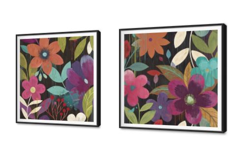 لوحات حائط مودرن زهور ملونة بخلفية داكنة SA94196 كل التابلوهات المودرن, مميزة و مختارة, ورود - زهور - نباتات اخضر - زيتى, الوان داكنة, برتقالى, بينك – فوشيا, متعدد الالوان الوان زيتية - اكريليك, لوحات فنية, مودرن غرفة الاستقبال, غرفة المعيشة, غرفة النوم, غرفة بنات فصل الربيع بالعرض, ببرواز, برواز SF9, برواز اسود, مربع