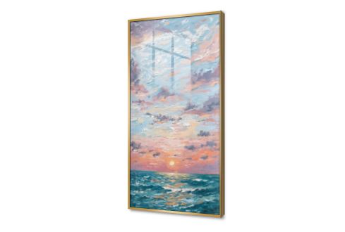 لوحات فنية لغروب الشمس الساحر على البحر SA94868 كل التابلوهات المودرن, امواج, سحاب, شاطئ البحر, بحار و شواطئ و مراكب, مناظر طبيعية ازرق - تركواز, برتقالى, بينك – فوشيا, متعدد الالوان, موف – ارجوانى الوان زيتية - اكريليك, بسيط و هادئ, لوحات فنية, مظهر بارز, مودرن غرفة الاستقبال, غرفة المعيشة, غرفة النوم, مكاتب – شركات - اعمال شروق - غروب اكريليك, بالطول, ببرواز, برواز ذهبى, مستطيل
