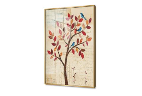 لوحات فنية لشجرة الخريف وطيور زرقاء جميلة SA94803 كل التابلوهات المودرن, اشجار, مناظر طبيعية احمر - نبيتى, برتقالى, بنى - بيج الستريشن - فيكتور, بسيط و هادئ, ديجيتال آرت, عتيق - فينتاج, مودرن غرفة الاستقبال, غرفة المعيشة, مدخل المنزل, مكاتب – شركات - اعمال فصل الخريف اكريليك, بالطول, ببرواز, برواز ذهبى, مستطيل