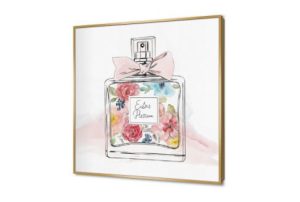 لوحة فنية لزجاجة عطر بالزهور الملونة SA95182 كل التابلوهات المودرن, عطور, موضة – ازياء - بنات ابيض - اوف وايت, بينك – فوشيا الستريشن - فيكتور, الوان مائية, بسيط و هادئ, ديجيتال آرت, كتابات و حروف, مودرن غرفة النوم, غرفة بنات, مكاتب – شركات - اعمال ببرواز, برواز ذهبى, مربع