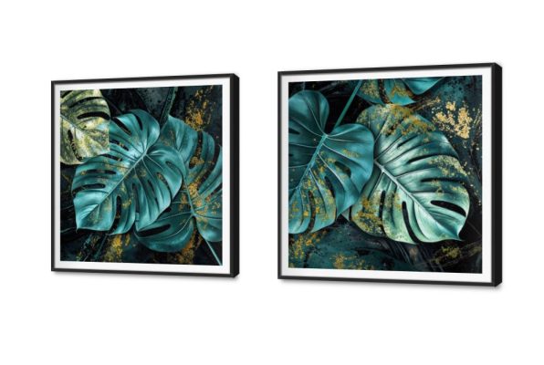 تابلوهات حائط لأوراق شجر استوائية بلمسة ذهبية فخمة SA95979 كل التابلوهات المودرن, اوراق شجر - نباتات, ورود - زهور - نباتات اخضر - زيتى, اسود, الوان داكنة, فضى – ذهبى, قوى و زاهى ديجيتال آرت, كلاسيك – نيو كلاسيك, مودرن غرفة الاستقبال, غرفة المعيشة, غرفة النوم, مدخل المنزل, مكاتب – شركات - اعمال فى الليل بالعرض, ببرواز, برواز SF9, برواز اسود, مستطيل