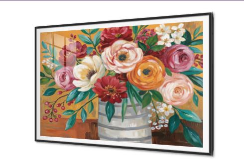 لوحات فنية لباقة زهور مبهجة بألوان زاهية SA95153 كل التابلوهات المودرن, فازات و اوانى, طبيعه صامتة, ورود - زهور - نباتات ابيض - اوف وايت, احمر - نبيتى, اخضر - زيتى, برتقالى, بينك – فوشيا, قوى و زاهى, متعدد الالوان الوان زيتية - اكريليك, كلاسيك – نيو كلاسيك, لوحات فنية, مظهر بارز, مودرن غرفة الاستقبال, غرفة المعيشة, غرفة بنات, مدخل المنزل, مكاتب – شركات - اعمال فصل الربيع اكريليك, بالعرض, ببرواز, برواز SF9, برواز اسود, مستطيل