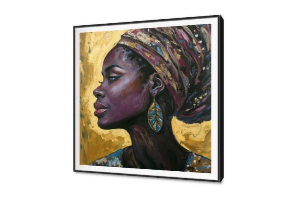 لوحة فنية لإمرأة أفريقية جميلة بخلفية ذهبية SA95251 كل التابلوهات المودرن, افريقى, بنات, فاشون - ازياء, شخصيات و وجوه, موضة – ازياء - بنات اصفر, بنى - بيج, فضى – ذهبى الفن الافريقى, الوان زيتية - اكريليك, كلاسيك – نيو كلاسيك, لوحات فنية, مظهر بارز, مودرن غرفة الاستقبال, غرفة المعيشة, غرفة النوم, مدخل المنزل, مكاتب – شركات - اعمال ببرواز, برواز SF9, برواز اسود, مربع