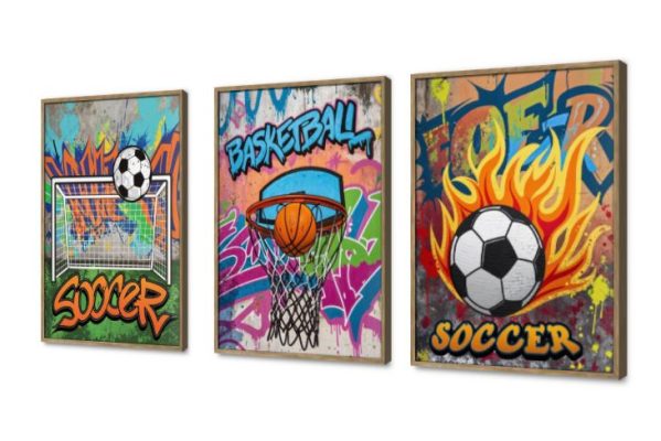 لوحات حائط جرافيتي رياضي لكرة القدم والسلة SA95630 كل التابلوهات المودرن, اعمال و شركات, جيمنج - العاب و تسليه, رياضات, هوايات, English Text & Quotes ازرق - تركواز, برتقالى, قوى و زاهى, متعدد الالوان الستريشن - فيكتور, ديجيتال آرت, كتابات و حروف, مودرن غرفة اطفال, غرفة المعيشة, غرفة شباب بالعرض, ببرواز, برواز خشبى, مستطيل