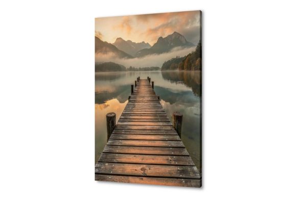 لوحات حائط لمنظر طبيعي لجسر والبحيرة والجبال SA95207 جبال, سحاب, غابات, قوارب و مراكب, كل التابلوهات المودرن, بحار و شواطئ و مراكب, مناظر طبيعية برتقالى, بنى - بيج, رمادى بسيط و هادئ, صور فوتوغرافية, مودرن غرفة الاستقبال, غرفة المعيشة, غرفة النوم, مدخل المنزل, مكاتب – شركات - اعمال شروق - غروب, وقت الضباب بالطول, مستطيل