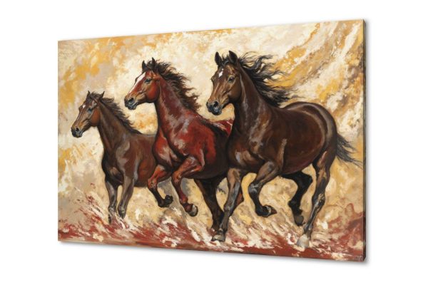 لوحات فنية لخيول برية تعدو بحرية وقوة SA95861 احصنه, صحراء, كل التابلوهات المودرن, تجريدي, حيوانات و طيور, مناظر طبيعية احمر - نبيتى, اصفر, بنى - بيج الوان زيتية - اكريليك, لوحات فنية, مظهر بارز, مودرن غرفة الاستقبال, غرفة المعيشة, غرفة النوم, مكاتب – شركات - اعمال شروق - غروب بالعرض, مستطيل