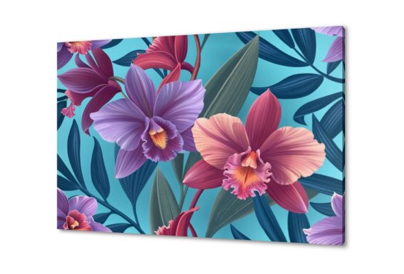 لوحات حائط لزهور الأوركيد بألوانها الاستوائية الزاهية SA95931 اوراق شجر - نباتات, كل التابلوهات المودرن, مميزة و مختارة, ورود - زهور - نباتات اخضر - زيتى, ازرق - تركواز, بينك – فوشيا, قوى و زاهى, متعدد الالوان, موف – ارجوانى الستريشن - فيكتور, ديجيتال آرت, مظهر بارز, مودرن غرفة الاستقبال, غرفة المعيشة, غرفة النوم, غرفة بنات, مدخل المنزل, مكاتب – شركات - اعمال فصل الربيع بالعرض, مستطيل