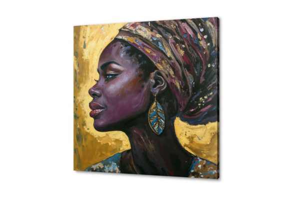لوحة فنية لإمرأة أفريقية جميلة بخلفية ذهبية SA95251 كل التابلوهات المودرن, افريقى, بنات, فاشون - ازياء, شخصيات و وجوه, موضة – ازياء - بنات احمر - نبيتى, اصفر, بنى - بيج, فضى – ذهبى, قوى و زاهى, متعدد الالوان الفن الافريقى, الوان زيتية - اكريليك, لوحات فنية, مظهر بارز, مودرن غرفة الاستقبال, غرفة المعيشة, غرفة النوم, غرفة بنات, مدخل المنزل, مكاتب – شركات - اعمال مربع
