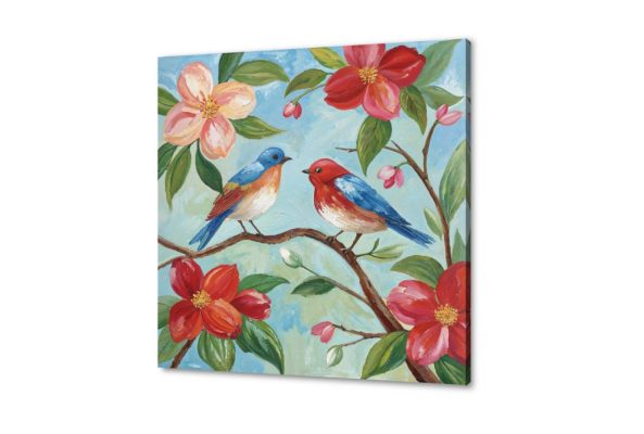 لوحات حائط لطيور ملونة على أغصان الزهور SA95163 اشجار, رومانسى - ثنائى, طيور, كل التابلوهات المودرن, حيوانات و طيور, رومانسى, مناظر طبيعية, ورود - زهور - نباتات احمر - نبيتى, اخضر - زيتى, ازرق - تركواز, برتقالى, بنى - بيج, بينك – فوشيا, قوى و زاهى, متعدد الالوان الوان زيتية - اكريليك, بسيط و هادئ, ديجيتال آرت, لوحات فنية, مودرن غرفة الاستقبال, غرفة المعيشة, غرفة النوم, غرفة بنات, مدخل المنزل فصل الربيع مربع