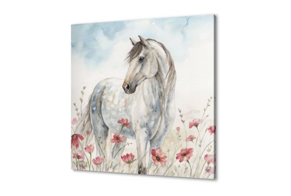 لوحة فنية لحصان أبيض وسط الزهور البرية SA95803 احصنه, سحاب, مزارع - حقول, كل التابلوهات المودرن, حيوانات و طيور, مناظر طبيعية, ورود - زهور - نباتات ابيض - اوف وايت, احمر - نبيتى, ازرق - تركواز, بنى - بيج, رمادى الوان مائية, بسيط و هادئ, لوحات فنية, مودرن غرفة الاستقبال, غرفة المعيشة, غرفة النوم, غرفة بنات, مدخل المنزل, مكاتب – شركات - اعمال فصل الربيع مربع