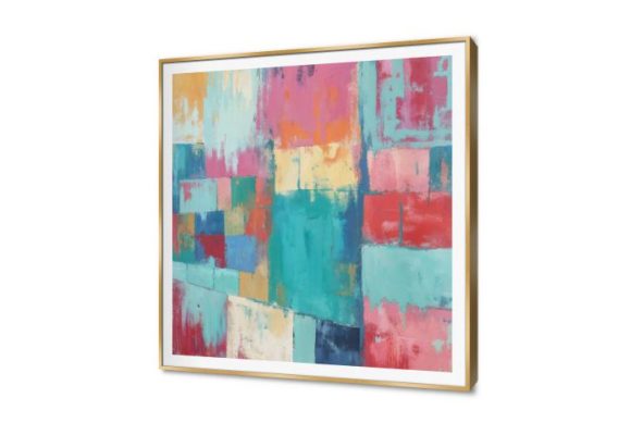 لوحات فنية تجريدية بألوان زاهية لديكور عصري SA95760 كل التابلوهات المودرن, تجريدي احمر - نبيتى, ازرق - تركواز, بينك – فوشيا, قوى و زاهى, متعدد الالوان الوان زيتية - اكريليك, ديجيتال آرت, لوحات فنية, مربعات, مظهر بارز, مودرن غرفة الاستقبال, غرفة المعيشة, غرفة بنات, مدخل المنزل, مكاتب – شركات - اعمال بالطول, ببرواز, برواز SF9, برواز ذهبى, مربع