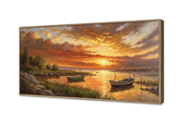 لوحات فنية لمنظر الغروب على البحيرة الهادئة SA95704 كل التابلوهات المودرن, اشجار, سحاب, شاطئ البحر, قوارب و مراكب, بحار و شواطئ و مراكب, مناظر طبيعية اخضر - زيتى, برتقالى, بنى - بيج, متعدد الالوان الوان زيتية - اكريليك, كلاسيك – نيو كلاسيك, لوحات فنية, مودرن غرفة الاستقبال, غرفة المعيشة, غرفة النوم, مدخل المنزل, مكاتب – شركات - اعمال شروق - غروب بالعرض, ببرواز, برواز خشبى, مستطيل