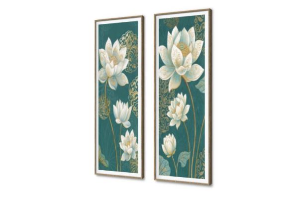 لوحات حائط مودرن لزهرة اللوتس بلمسات ذهبية SA95644 كل التابلوهات المودرن, اوراق شجر - نباتات, مميزة و مختارة, ورود - زهور - نباتات ابيض - اوف وايت, اخضر - زيتى, فضى – ذهبى اشكال هندسية و زخارف, بسيط و هادئ, ديجيتال آرت, كلاسيك – نيو كلاسيك, لوحات فنية, مودرن غرفة الاستقبال, غرفة المعيشة, غرفة النوم, مدخل المنزل, مكاتب – شركات - اعمال فصل الربيع بالطول, ببرواز, برواز SF9, برواز خشبى, مستطيل