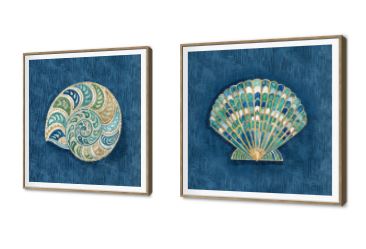 لوحات حائط مودرن لأصداف البحر بزخارف ملونة SA95176 كل التابلوهات المودرن, كائنات بحرية - اسماك, اشكال هندسية و زخارف, حيوانات و طيور اخضر - زيتى, ازرق - تركواز, فضى – ذهبى اشكال هندسية و زخارف, الستريشن - فيكتور, دول البحر المتوسط, ديجيتال آرت, مودرن غرفة المعيشة, مكاتب – شركات - اعمال اجازة الصيف بالعرض, ببرواز, برواز SF9, برواز خشبى, مستطيل