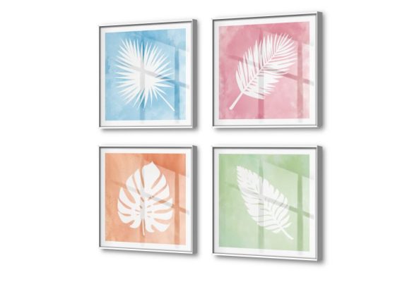 براويز حائط لأوراق شجر استوائية ملونة SA95771 كل التابلوهات المودرن, اوراق شجر - نباتات, نخيل, مميزة و مختارة, مناظر طبيعية, ورود - زهور - نباتات ابيض - اوف وايت, اخضر - زيتى, ازرق - تركواز, برتقالى, بينك – فوشيا, درجات الباستيل, قوى و زاهى, متعدد الالوان الوان مائية, بسيط و هادئ, ديجيتال آرت, لوحات فنية, مودرن غرفة اطفال, غرفة الاستقبال, غرفة المعيشة, غرفة النوم, غرفة بنات, مدخل المنزل, مكاتب – شركات - اعمال اجازة الصيف, فصل الخريف ببرواز, برواز SF9, برواز ابيض, مربع