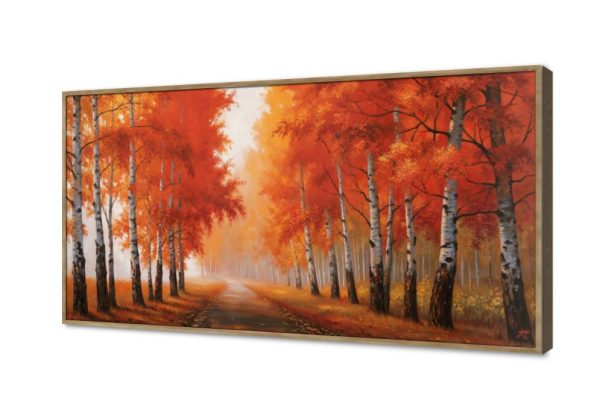 تابلوه حائط لممر غابة بأشجار الخريف SA95709 كل التابلوهات المودرن, اشجار, غابات, مناظر طبيعية برتقالى, قوى و زاهى الوان زيتية - اكريليك, كلاسيك – نيو كلاسيك, لوحات فنية, مظهر بارز غرفة الاستقبال, غرفة المعيشة, مدخل المنزل, مكاتب – شركات - اعمال شروق - غروب, فصل الخريف, وقت الضباب بالعرض, ببرواز, برواز خشبى, مستطيل