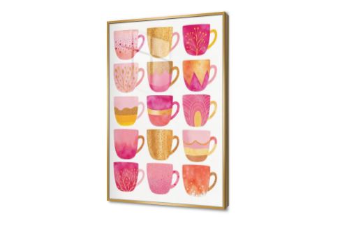 لوحات ديكور لمجموعة أكواب قهوة ملونة وزخارف ذهبية SA95348 كل التابلوهات المودرن, قهوة, مشروبات و عصائر, مشروبات – اطعمة - المطبخ برتقالى, بينك – فوشيا, فضى – ذهبى, قوى و زاهى الستريشن - فيكتور, الوان مائية, مودرن غرفة الطعام - المطبخ, غرفة المعيشة, مكاتب – شركات - اعمال اكريليك, بالطول, ببرواز, برواز SF9, برواز ذهبى, مستطيل