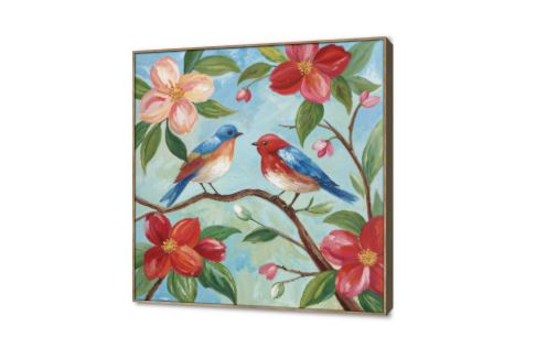 لوحات حائط لطيور ملونة على أغصان الزهور SA95163 كل التابلوهات المودرن, اشجار, رومانسى - ثنائى, طيور, حيوانات و طيور, رومانسى, مناظر طبيعية, ورود - زهور - نباتات احمر - نبيتى, اخضر - زيتى, ازرق - تركواز, برتقالى, بينك – فوشيا, قوى و زاهى, متعدد الالوان الوان زيتية - اكريليك, ديجيتال آرت, لوحات فنية, مظهر بارز, مودرن غرفة الاستقبال, غرفة المعيشة, غرفة النوم, غرفة بنات, مدخل المنزل فصل الربيع ببرواز, برواز خشبى, مربع