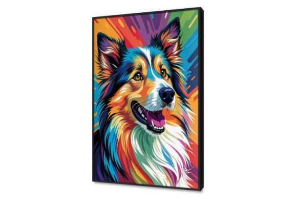 لوحة فنية لكلب بوردر كولي بألوان زاهية SA95232 كل التابلوهات المودرن, كلاب, حيوانات و طيور ازرق - تركواز, برتقالى, قوى و زاهى, متعدد الالوان الستريشن - فيكتور, ديجيتال آرت, مودرن غرفة الاستقبال, غرفة المعيشة, غرفة شباب, مدخل المنزل, مكاتب – شركات - اعمال بالطول, ببرواز, برواز اسود, مستطيل