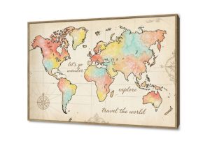 لوحة خريطة العالم بالألوان المائية SA98495 كل التابلوهات المودرن, اعمال و شركات, خرائط, سياحة و سفر, اماكن و مدن و مباني احمر - نبيتى, اصفر, بنى - بيج, درجات الباستيل الوان مائية, بسيط و هادئ, كلاسيك – نيو كلاسيك, لوحات فنية, مودرن غرفة المعيشة, مكاتب – شركات - اعمال بالعرض, ببرواز, برواز خشبى, مستطيل