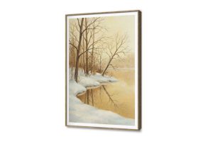 لوحات شتاء ضبابية هادئة SA98523 كل التابلوهات المودرن, اشجار, بحار و شواطئ و مراكب, مناظر طبيعية ابيض - اوف وايت, اصفر, بنى - بيج الوان زيتية - اكريليك, كلاسيك – نيو كلاسيك, لوحات فنية غرفة الاستقبال, غرفة المعيشة, مدخل المنزل شتاء و ثلوج, وقت الضباب بالطول, ببرواز, برواز SF9, برواز خشبى, مستطيل