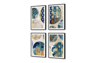 لوحات مودرن فخامة الأزرق والذهب SA98478 كل التابلوهات المودرن, زخارف اسلامية, اسلامى - ايات قرآنية و خط عربى, اشكال هندسية و زخارف ازرق - تركواز, بنى - بيج, فضى – ذهبى اشكال هندسية و زخارف, دوائر, ديجيتال آرت, كلاسيك – نيو كلاسيك, لوحات فنية, مودرن غرفة الاستقبال, غرفة المعيشة, مدخل المنزل, مكاتب – شركات - اعمال بالطول, ببرواز, برواز SF9, برواز اسود, مستطيل