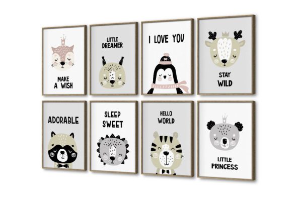 مجموعة تابلوهات مودرن لغرف الاطفال برسومات حيوانات لطيفة SA102009 كل التابلوهات المودرن, طيور, غزلان, مميزة و مختارة, English Text & Quotes, حيوانات و طيور ابيض - اوف وايت, اخضر - زيتى, بينك – فوشيا, درجات الباستيل, رمادى الستريشن - فيكتور, بسيط و هادئ, بوهو ستايل, ديجيتال آرت, قابل للتعديل, كتابات و حروف, لوحات فنية, مودرن غرفة اطفال بالعرض, ببرواز, برواز خشبى, مستطيل