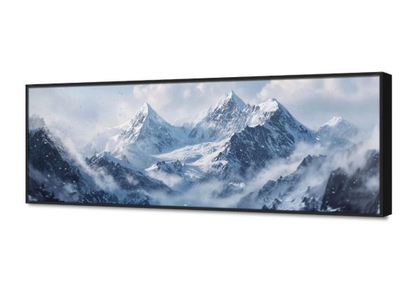 لوحات حائط مودرن لمناظر الجبال الثلجية الساحرة SA104077 كل التابلوهات المودرن, جبال, سحاب, مناظر طبيعية ابيض - اوف وايت, ازرق - تركواز, رمادى بسيط و هادئ, لوحات فنية, مودرن غرفة الاستقبال, غرفة المعيشة, غرفة النوم, مدخل المنزل, مكاتب – شركات - اعمال شتاء و ثلوج, وقت الضباب بالعرض, ببرواز, برواز اسود, مستطيل