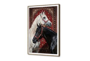 لوحات فنية لخيول عربية أصيلة بخلفية سجاد زخرفية SA104183 كل التابلوهات المودرن, احصنه, مميزة و مختارة, اشكال هندسية و زخارف, حيوانات و طيور ابيض - اوف وايت, احمر - نبيتى, اسود, الوان داكنة الوان زيتية - اكريليك, كلاسيك – نيو كلاسيك, لوحات فنية غرفة الاستقبال, غرفة المعيشة, غرفة النوم, مدخل المنزل, مكاتب – شركات - اعمال بالطول, ببرواز, برواز SF9, برواز خشبى, مستطيل
