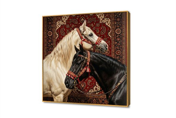 لوحات فنية خيول عربية اصيلة بخلفية كلاسيكية SA104188 احصنه, كل التابلوهات المودرن, حيوانات و طيور ابيض - اوف وايت, احمر - نبيتى, اسود, فضى – ذهبى, قوى و زاهى كلاسيك – نيو كلاسيك, لوحات فنية, مظهر بارز, مودرن غرفة الاستقبال, غرفة المعيشة, مدخل المنزل, مكاتب – شركات - اعمال ببرواز, برواز ذهبى, مربع