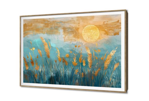 لوحات حائط مودرن لمنظر طبيعي بلمسات ذهبية SA104199 كل التابلوهات المودرن, تجريدي, مناظر طبيعية ازرق - تركواز, اصفر, بنى - بيج, فضى – ذهبى الوان زيتية - اكريليك, لوحات فنية, مظهر بارز, مودرن غرفة الاستقبال, غرفة المعيشة, غرفة النوم, مدخل المنزل, مكاتب – شركات - اعمال شروق - غروب بالعرض, ببرواز, برواز SF9, برواز ذهبى, مستطيل