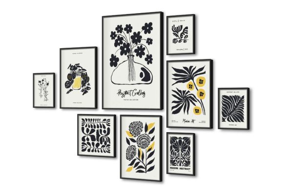 طقم لوحات حائط مودرن بتصميم نباتي تجريدي أنيق SA104258 كل التابلوهات المودرن, اوراق شجر - نباتات, مميزة و مختارة, تجريدي, ورود - زهور - نباتات ابيض - اوف وايت, اسود, اصفر الستريشن - فيكتور, بوهو ستايل, ديجيتال آرت, كتابات و حروف, مودرن غرفة الاستقبال, غرفة المعيشة, غرفة النوم, غرفة بنات, مكاتب – شركات - اعمال بالعرض, ببرواز, برواز اسود, مربع, مستطيل