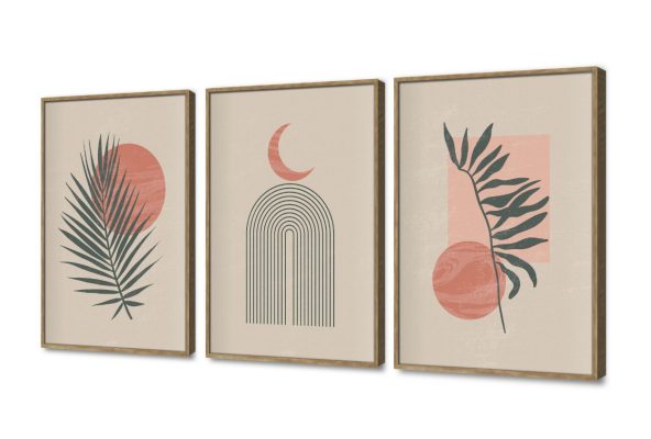 طقم لوحات حائط مودرن بلمسة بوهيمية راقية SA103002 اوراق شجر - نباتات, كل التابلوهات المودرن, مميزة و مختارة, اشكال هندسية و زخارف, ورود - زهور - نباتات اخضر - زيتى, برتقالى, بنى - بيج, درجات الباستيل اشكال هندسية و زخارف, بسيط و هادئ, بوهو ستايل, ديجيتال آرت, لوحات فنية, مودرن غرفة الاستقبال, غرفة المعيشة, غرفة النوم, غرفة بنات, مكاتب – شركات - اعمال شروق - غروب بالطول, بالعرض, ببرواز, برواز خشبى, مستطيل