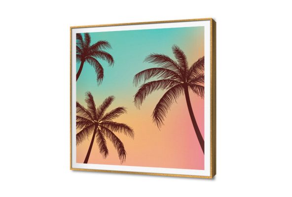 تابلوه مودرن للنخيل مع ألوان غروب ساحرة SA103027 كل التابلوهات المودرن, اوراق شجر - نباتات, نخيل, مناظر طبيعية, ورود - زهور - نباتات ازرق - تركواز, برتقالى, درجات الباستيل الستريشن - فيكتور, بسيط و هادئ, ديجيتال آرت, صور فوتوغرافية, مودرن غرفة المعيشة, غرفة النوم, مدخل المنزل, مكاتب – شركات - اعمال اجازة الصيف, شروق - غروب ببرواز, برواز SF9, برواز ذهبى, مربع