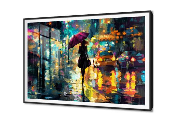 لوحات فنية لامرأة تحت المطر في شارع المدينة SA105152 كل التابلوهات المودرن, بنات, رومانسى, شخصيات و وجوه, اماكن و مدن و مباني اسود, الوان داكنة, قوى و زاهى, متعدد الالوان الوان زيتية - اكريليك, ديجيتال آرت, لوحات فنية, مودرن غرفة الاستقبال, غرفة المعيشة, غرفة بنات, مكاتب – شركات - اعمال شتاء و ثلوج, فى الليل بالعرض, ببرواز, برواز SF9, برواز اسود, مستطيل