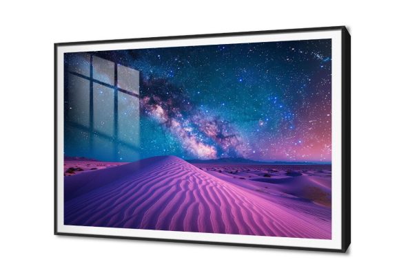 لوحات حائط مودرن تصور سحر مجرة النجوم والصحراء SA105321 صحراء, كل التابلوهات المودرن, فضاء و كواكب, مناظر طبيعية ازرق - تركواز, اسود, الوان داكنة, موف – ارجوانى بسيط و هادئ, ديجيتال آرت, مودرن غرفة الاستقبال, غرفة المعيشة, غرفة النوم, مكاتب – شركات - اعمال فى الليل اكريليك, بالعرض, ببرواز, برواز SF9, برواز اسود, مستطيل