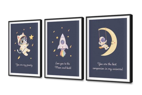 تابلوهات مودرن للفضاء والقطط لغرف الأطفال المبدعين SA105007 كل التابلوهات المودرن, القمر, خيال - خيال علمى, قطط, مميزة و مختارة, English Text & Quotes, حيوانات و طيور, فضاء و كواكب ازرق - تركواز, اصفر, الوان داكنة الستريشن - فيكتور, ديجيتال آرت, كتابات و حروف, مودرن غرفة اطفال, غرفة المعيشة, غرفة النوم, غرفة شباب فى الليل بالعرض, ببرواز, برواز SF9, برواز اسود, مستطيل
