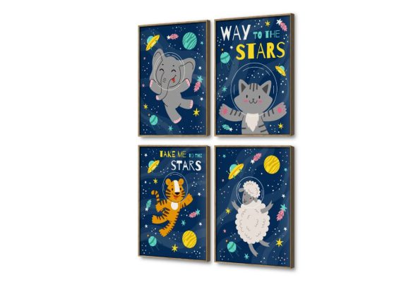 تابلوهات مودرن لغرف الأطفال بتصاميم فضاء كرتونية SA105014 كل التابلوهات المودرن, افيال, حيوانات المزرعة, حيوانات مفترسة, قطط, English Text & Quotes, حيوانات و طيور, فضاء و كواكب ازرق - تركواز, اصفر, الوان داكنة, متعدد الالوان الستريشن - فيكتور, ديجيتال آرت, كتابات و حروف, مودرن غرفة اطفال فى الليل بالطول, ببرواز, برواز خشبى, مستطيل