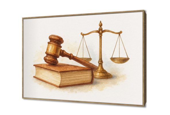 لوحة فنية تجسد رموز العدالة والقانون بدقة SA105592 اعمال و شركات, قانون - قضاء - محاماه, كل التابلوهات المودرن, طبيعه صامتة ابيض - اوف وايت, بنى - بيج الوان مائية, بسيط و هادئ, لوحات فنية, مودرن غرفة المعيشة, مدخل المنزل, مكاتب – شركات - اعمال بالعرض, ببرواز, برواز خشبى, مستطيل